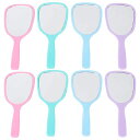 FRCOLOR手鏡化粧鏡ハンドミラーメイクアップミラー単面鏡等倍携帯ミラーコンパクトかわいいおしゃれ8個セット(混合色)