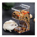 HITASIハムスター餌やりハムスターけーじ掛ける小動物用自動給餌小鳥用食器ハリネズミエサ入れお留守番対策固定自動給餌器無駄防ぐ飛び散り対策透明文鳥鳥かご汎用インコ餌入れ自動餌…