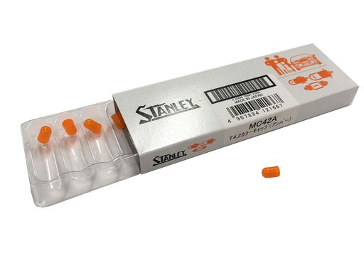キャップカラー:オレンジ 適合ガラス球:T4.2用 入数:10個
