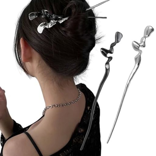 樂天商城 - CHANJIF簪2本セットかんざし一本挿し髪留めヘアアレンジシンプルヘアアクセサリー浴衣着物ヴィンテージスタイル卒業式ガンメタ+シルバー