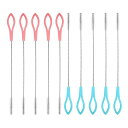 BRIIKPPストローブラシステンレス製極細ナイロン哺乳瓶隙間ブラシ自由に曲がる再利用可能ピンク、ブルー(10本セット)