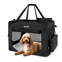 Totoroballソフトクレート大型犬大空間な犬用クレート折りたたみペットケージ5面メッシュ折りたたみ簡単省スペース頑丈耐久洗濯可能ロック付きクレート中大型犬