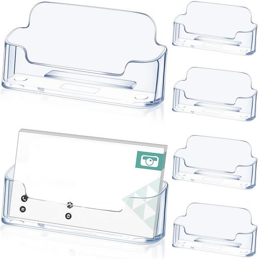 名刺スタンド6個セット卓上名刺スタンド名刺立てカードホルダークリア横置き名刺ホルダー卓上スペース..