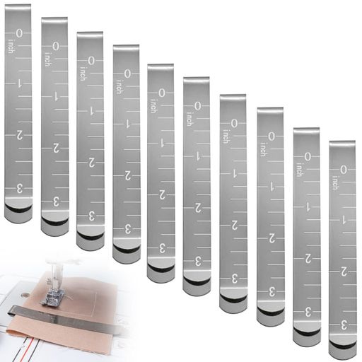 縫製裾上げクリップ定規縫製クリップ10個セットステンレス鋼裾上げクリップDIY固定マーカー用圧着クリ..