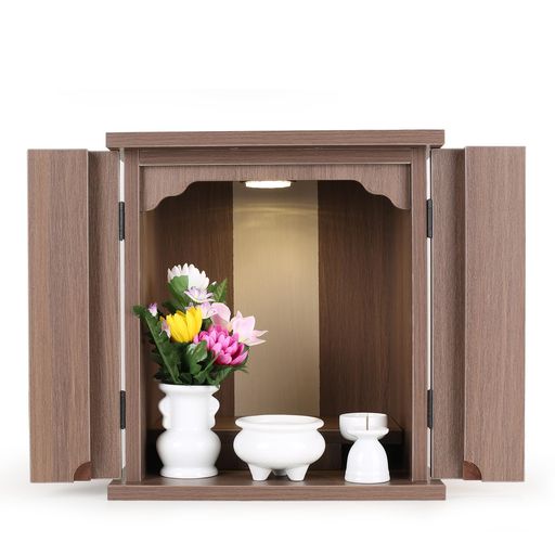 木々語りミニ仏壇ミニモダン新12号【LED照明付】【桜シールをプレゼント】幅33cm奥行き26cm高さ36cm/小さな/コンパクトリビングおしゃれに最適「ウォー...