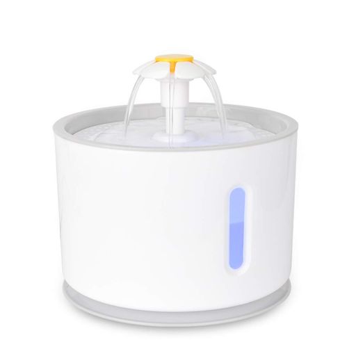 Iseebizペット給水器犬猫自動給水器水飲み器2.4L大容量水量目視可能静音LEDライト付き活性炭フィルター..