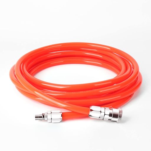 TAILONZPNEUMATIC10mmODエアホース、オス/メスクイック継手付きオレンジ空気圧導管ホース(長さ6m)