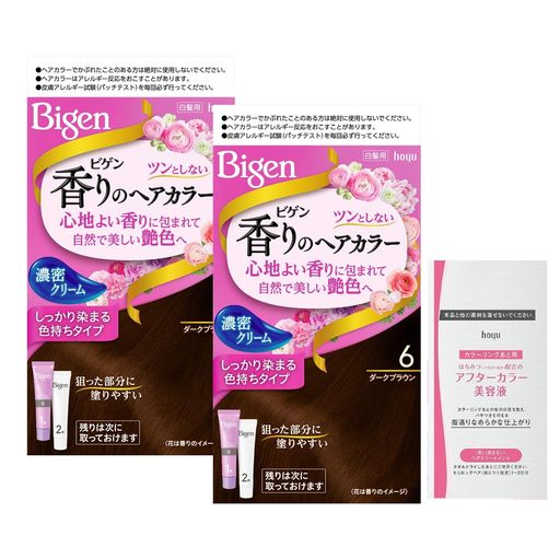 白髪染め カラー:6 (ダークブラウン) サイズ:1剤40g+2剤40gx2個+おまけ 原産国:日本 内容量:1剤40g+2剤40gx2個+おまけ