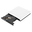 USB3.0外付けDVDドライブ、ポータブル外付けCDDVD+/-RWROMオプティカルドライブライターレコーダー、XP対応、WIN7対応、WIN8対応、ラップトップデスクトップコンピューター用OS8.6(白い)(2)