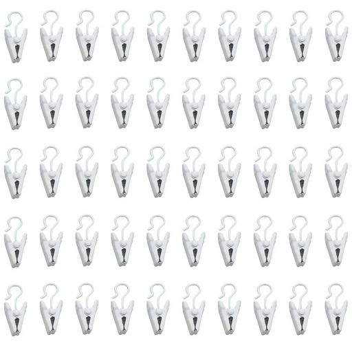 【C.M.】カーテンクリップフックお好み生地を挟む自分だけのオリジナルカーテン80個セットホワイト