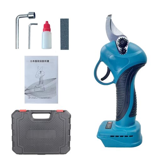 Dearsee充電式剪定ばさみ電動ハサミ剪定ブラシレスモーター採用開き口30mm高枝切りの延長ポールと接続..