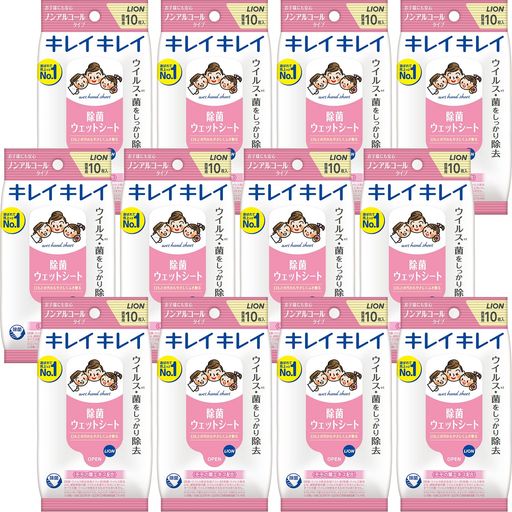 キレイキレイ 【まとめ買い】 除菌ウェットシート ノンアルコールタイプ 10枚x12個...
