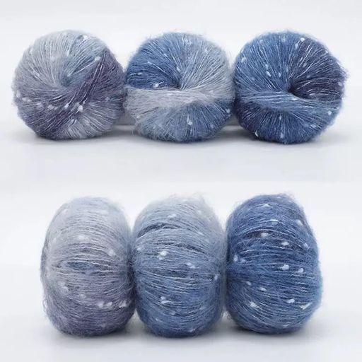 WWnYY毛糸グラデーションモヘアスノーフレークカラフル編み糸虹色段染油絵の色中細毛糸段染タイプ柔ら..