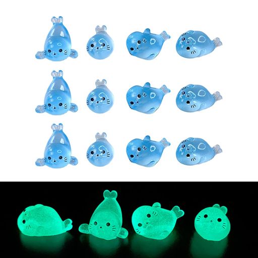 水槽オブジェ12個水槽飾りアクアリウムオブジェフィギュア緑の光夜光蓄光ミニチュア樹脂装飾アクアリウ..