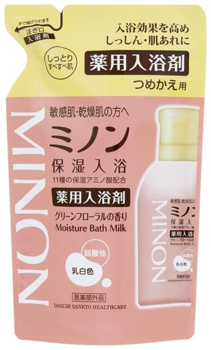 ミノン薬用保湿入浴剤 つめかえ用 400mL(約10回分) 薬用入浴剤 敏感肌 荒れ症、しっしん 保湿 乾燥対策 弱酸性 低刺激性 【医薬部外品】