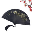 Sarkovos扇子メンズおしゃれ高級扇子プレゼント父の日花火大会用海外お土産浴衣着物和小物夏の祭り歌舞伎小物猛暑対策お土産(黒竹1)