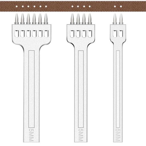 KIMLONTON丸目打ち円型穴あけポンチ革ポンチ円形打ち革ベルト用打ち具革細工レザークラフト道具(シルバ..