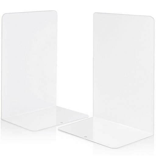 WEWINKPLUS1組2枚特大型ブックエンド金属製本立て白L型滑り止め付き倒れない卓上収納新聞A4A5ファイルCD辞書雑誌漫画収納書類入れ多機能のブックスタンド固く変形しにくい文房具事務用品