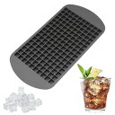 【LEISURE CLUB】製氷皿 アイストレー シリコン ミニ 四角氷 氷モールド 製氷器 お茶やお酒用氷が作れる 160個取 取り出しやすい(ブラック)