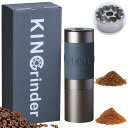 KINGRINDERK2手挽きコーヒーミル140段階内部式粒度調節均一性に優れるコニカル式金属刃最大容量25G
