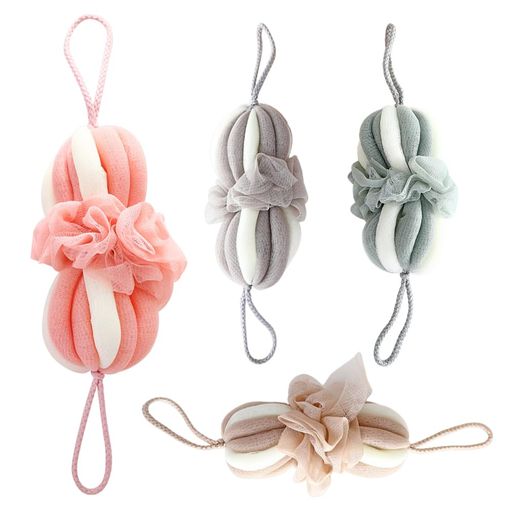 4個セット泡立てネットボディタオルバスボールバスボールバスボール背中こすりロング泡立てネットバス用品男女兼用(style1)