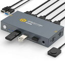 KVMスイッチHDMI2入力1出力USB3.0KVM切替器パソコン2台モニター1台切り替え4K@60HZパソコン切替器には3本USBポート共有キーボードとマウス
