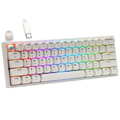 ߥ󥰥ܡɥᥫ˥뼰ļ61TYPE-CUSBͭ³RGBȯLEDХå饤դWINDOWS/MACOSб...
