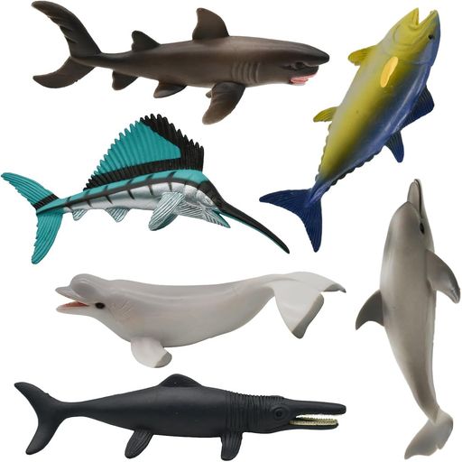 6個動物ミニフィギュア樹脂魚海洋生物フィギュアかわいい海洋生物モデル熱帯魚おもちゃ樹脂置物アクア..