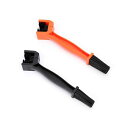 ALLVDチェーンブラシクリーニングブラシ2本セット三面ブラシドライブチェーン自転車バイクチェーンメンテナンスサイクルブレーキ掃除用具(ブラック、オレンジ)