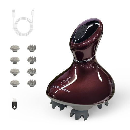 小泉成器 - ヘッドスパ電動頭皮ブラシ美容家電頭皮ケアフェイスケアコードレス静音乾湿両用IPX7防水3D振動10分タイマー収納ケース付き全身適用ギフトプレゼント誕生日母の日父の日ADORICBEAUTYMO002ブ…