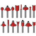 Wolfride15本セット電動トリマービットセット6.35mmシャンク木工フライスカッター超硬ルータービットセット彫刻切削木材DIY溝切面取り木工工具