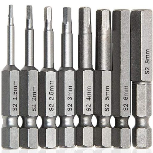 【セット内容】8本ドライバービットセット。全長さ:50mm 。軸径:6.35mm六角軸(1/4インチ)。 【サイズ】1.5mm、2mm、2.5mm、3mm、4mm、5mm、6mm、8mm。(各サイズ1本ずつ) 【材質です】S2合金鋼、全体熱処理で、表面は平滑であり、高硬度、耐摩耗性が強いです、錆びにくいです。 【強磁気吸着】この六角ドライバーヘッドは磁気吸着を備えています。磁気ヘッドはドライバーにしっかりと固定でき、作業が楽になります。 【範囲が広い】建築関連、車両整備、家具組み立て、部品、電気工事、工場勤務などに適しています。
