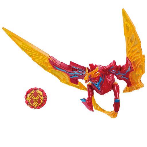 『ウルトラマンブレーザー』より、「DXファードラン」が登場! ブレーザーの相棒怪獣「ファードラン」を、全高255mm(足元から羽根の先端まで)のビッグサイズで立体化! 7種のサウンドを内蔵し、背中のボタンを押すことで鳴き声や攻撃音が鳴ります。 さらに、本体を変形して別売りの「DXチルソナイトソード」に合体させると、炎と雷の力を宿した最強の双刃剣「チルソファードランサー」が完成! 合体状態では、チルソナイトソード側から鳴るすべての攻撃音が「炎x雷」のサウンドに変化します。 商品には「ファードランストーン」が付属し、別売りの「DXブレーザーブレス」にセットすると、ウルトラマンブレーザー ファードランアーマーの変身音が発動します。 (C)円谷プロ (C)ウルトラマンブレーザー製作委員会・テレビ東京
