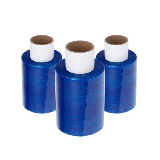 APMジャパン 梱包用ラップ(ミニストレッチフィルム) らくらくハンディラップ100 カラー BLUE 幅10cmx150m巻 ラップ3個セット