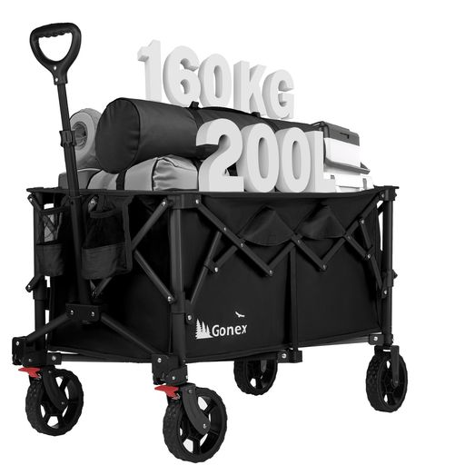 Gonex キャリーワゴン ポータブルカート 自立式収納 大容量 200L 高耐荷重160kg 折りたたみキャリーカート アウトドア キャンプ レジャー 釣り キャンプ 運動会など