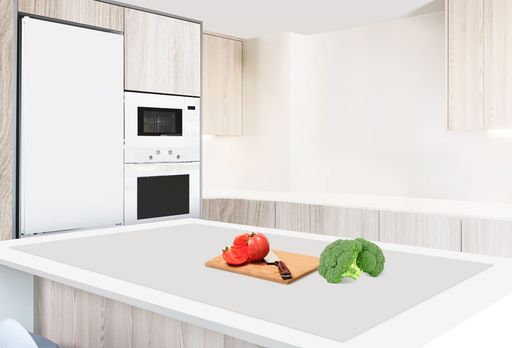 Aechy調理台保護マット特大シリコンマット120x60cmキッチンカウンタープロテクターマット厚さ2mm滑り止めカット可能耐熱柔軟傷防止防水吸音コンパクト収納ライトグレー