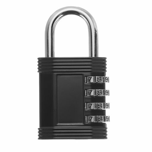 PATIKILロッカーロックコード付きロッカーロックアウトドア4桁防水南京錠スポーツロッカージムロッカーフェンスツールボックスゲートケースハスプ収納黒