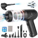 ALIOBCハンディクリーナー多機能車用掃除機コードレスハンディ掃除機12000Paの吸引力7種類のノズル2段階調整LED照明一人暮らし用家庭用卓上車内クリーナー吸引力調整低騒音USB充電式軽量設…