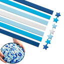 折り紙星カラフルハンドクラフト折り紙ラッキースターペーパーDIYペーパーアート創造性ハンドアートクラフト(ブルーグラデーション(1350)シート)