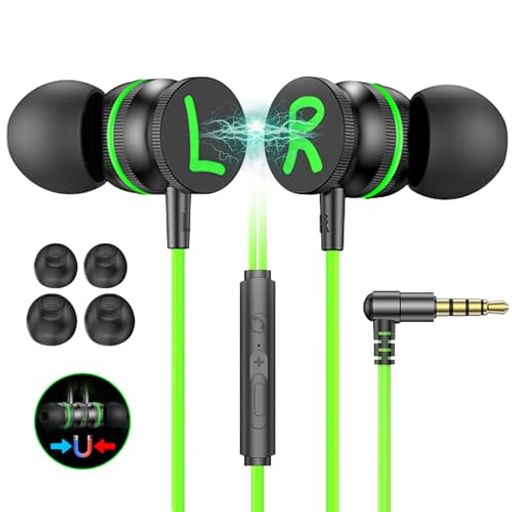 【2026新発品】ゲーミングイヤホン マイク付きイヤホン 有線 磁気吸着設計 ゲーム イヤホン ハイレゾ パソコン用 軽量 カナル型 イヤホン 3.5mm pc/スマートフォン/タブレットノートパソコ…