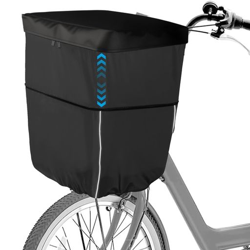 COBIVI自転車カゴカバー2段式前カゴカバー防水厚的ファスナー両開き雨よけ前カゴカバー(前後兼用)取り..