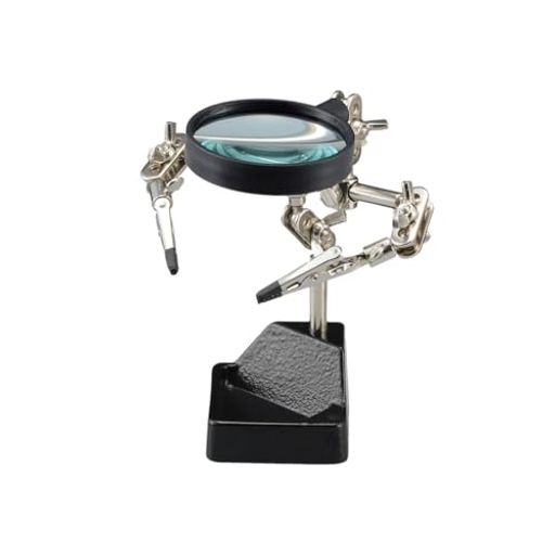 Office Supplies - 太洋電機産業(goot)作業ヘルパー拡大率2倍のΦ60mmガラス製レンズ・カバー付きクリップクリップ幅目安:5-145mmクリップ・サポST-94銀黒