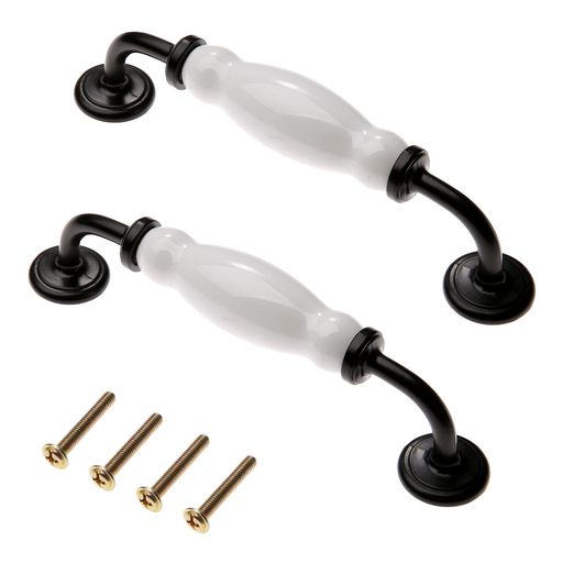 セラミック取っ手取手アンティーク引き出し取手引き出しノブタンス食器棚キャビネットツマミプルハンドルDIY【穴間距離128mm全長151mm】2個入