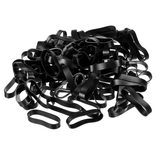 PATIKILシリコンラバーバンドリング100個ノンスリップ31.4mmフラットブラック本アートボックスコードラ..