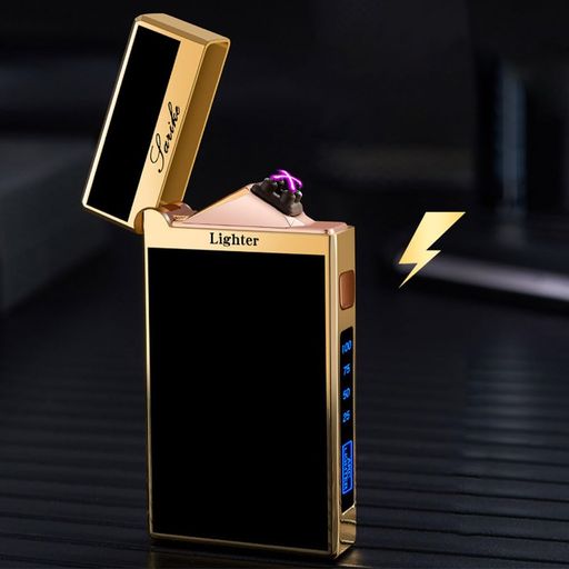 電子ライタープラズマライターLED電量表示ピアノの音USBライター充電式防風軽量ギフトボックス無炎電気ライター(ブラック)