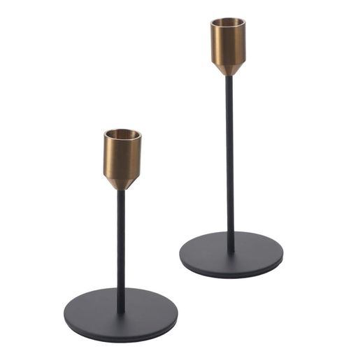 2個セットキャンドルスティックホルダーアイアンゴールドブラックテーパーキャンドルホルダーキャンドルスティックホルダーセットテーブルセンターピース用ヴィンテージモダンキャ…