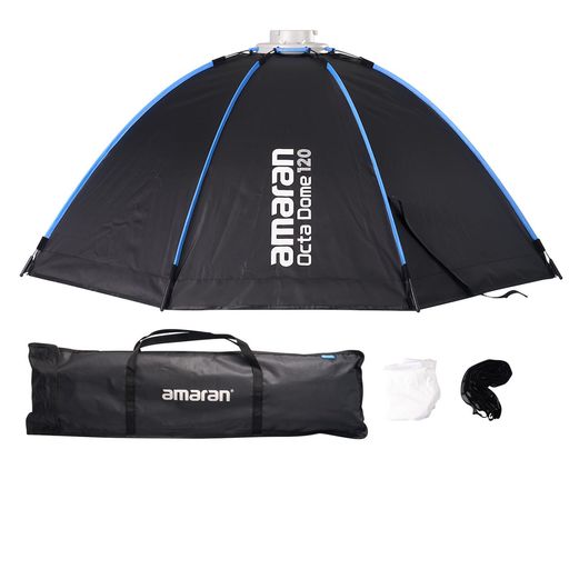 素早く折りたためる設計: スピード リング ハンドルを押し下げてロックするだけで、amaran Octa Dome 120 は数秒で大きな八角形にスナップできます。これにより、ソフトボックスの組み立てと解体がこれまで以上に迅速かつ簡単になります 省スペースのフラット パック設計: amaran Octa Dome 120 のフラット パック設計は、大幅な省スペースの利点を提供します。スピードリングはスリムでフラットな形状に折りたためるため、狭いスペースに保管する際にかさばりを最小限に抑え、最大限の利便性を求めるスタジオクリエイターに最適です Bowens ライトとの互換性: amaran Octa Dome 120 は、Amaran 300c などのさまざまな Bowens マウント器具と互換性があります。このモディファイアは、高度なポートレート写真やインタビューに非常に柔らかく自然な輝きを生み出し、スタジオのセットアップや広いエリアに最適な大型の八角形ソフトボックスです。