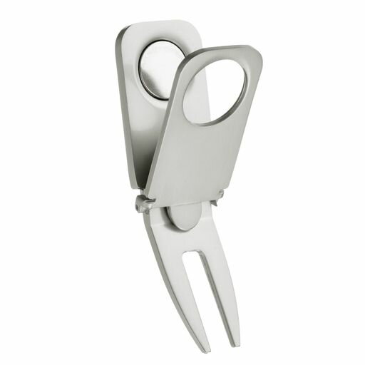 PATIKILマグネット式ゴルフディボット修復ツール3in1ゴルフディボットツールマルチ機能マグネットホルダーゴルフギフトメンズ用シルバートーン