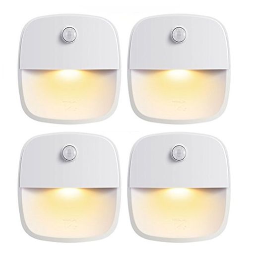 Rakuten - LED人感センサーライト 夜間ライト 電池式 自動点灯消灯 貼り付け式 クローゼット/キッチン/台所/玄関/ガレージ/階段/廊下/寝室/収納棚/浴室/キャビネットに最適 電球色 (4個セット)