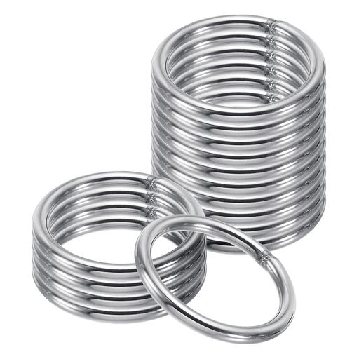 材質:304ステンレス鋼;サイズ:40mm;厚さ:5mm;パッキングリスト:15xメタルOリング 利点:これらのラウンドリングは304ステンレス鋼で作られており、耐久性、強度、防錆性が保証されています。これらのラウンドリングは通常の使用に耐えるように作られており、長持ちします。304ステンレス鋼構造により耐食性が保証され、屋内と屋外の両方のプロジェクトに適しています。 説明:当社の金属Oリングは、さまざまな素材をしっかりと保持して接続できるように設計されています。ストラップ、チェーン、生地を取り付ける必要がある場合でも、これらのリングは信頼性の高いソリューションを提供します。 応用:当社のメタルOリングを使用して、ハードウェアアクセサリやクラフトプロジェクトを強化します。これらの金属Oリングは多用途であり、さまざまな用途に適しています。ハードウェアバッグ、ベルト、ハンギングバスケット、さまざまなDIYクラフトプロジェクトに使用できます。カスタムのキーチェーン、ハンドバッグ、ストラップを作成したり、縫製やジュエリー製作のプロジェクトに組み込んだりできます。